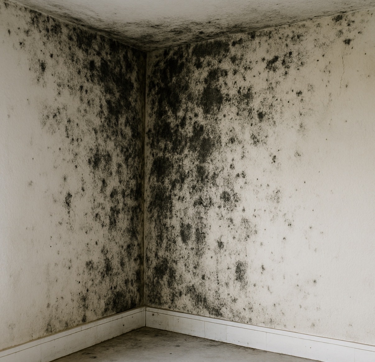 Schimmel an Kellerwand – Vorher